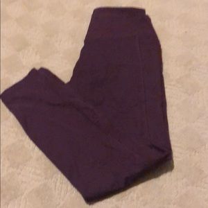 Plum colored fleece lined leggings